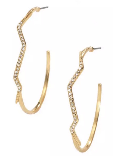 Gold Lightning Hoop Earrings for Women
