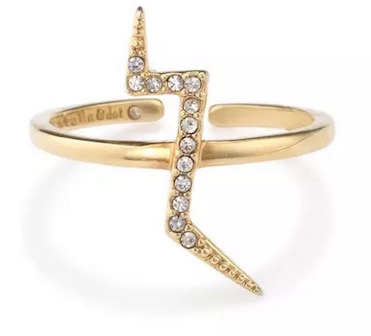 Thin Gold Band Lightning Ring for Women